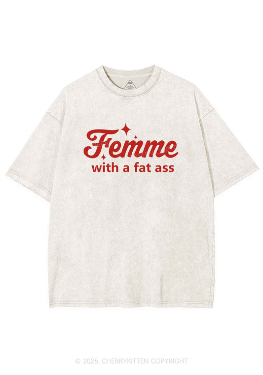 Femme With Fat Axx Pride Y2K Shirts Washed Tee Cherrykitten