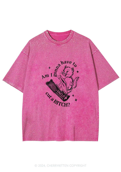 Cut A Bxxch Y2K Washed Tee Cherrykitten