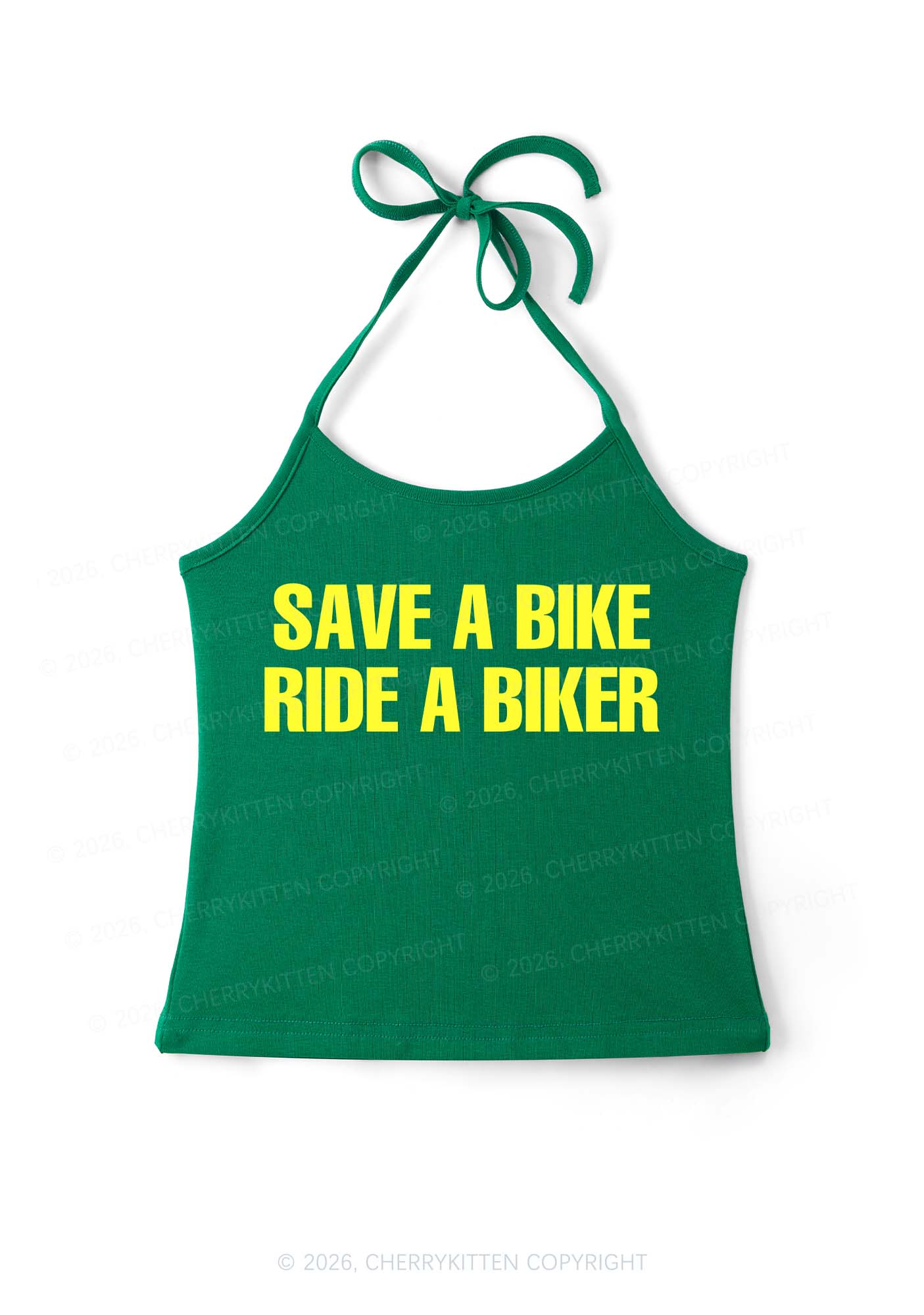 Save Bike Ride Biker Y2K Halter Neck Cami Cherrykitten