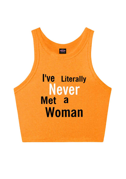 Never Met A Woman Pride Y2K Crop Tank Top Cherrykitten