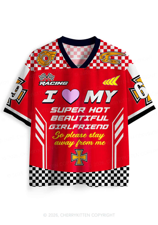 I Love My Super Hot GF Y2K Sport Jersey Shirts Cherrykitten