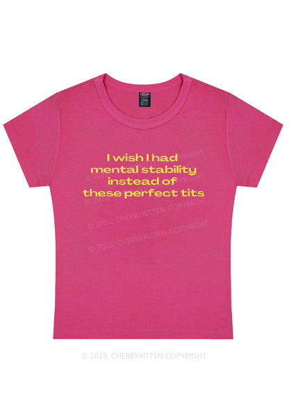 Mental Stability Y2K Baby Tee Cherrykitten