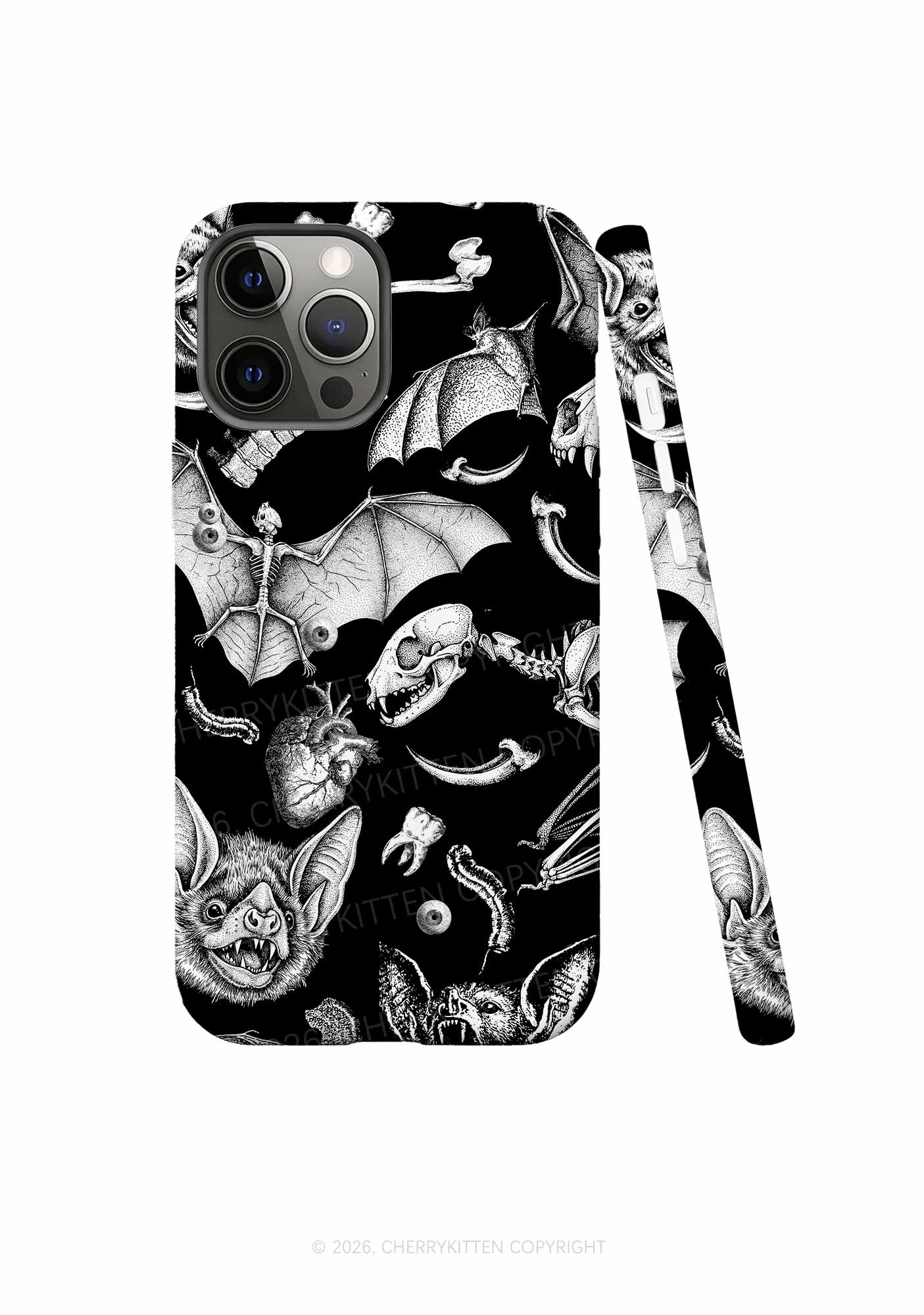 Halloween Goth Animal Bone Skull Y2K Phone Case Cherrykitten