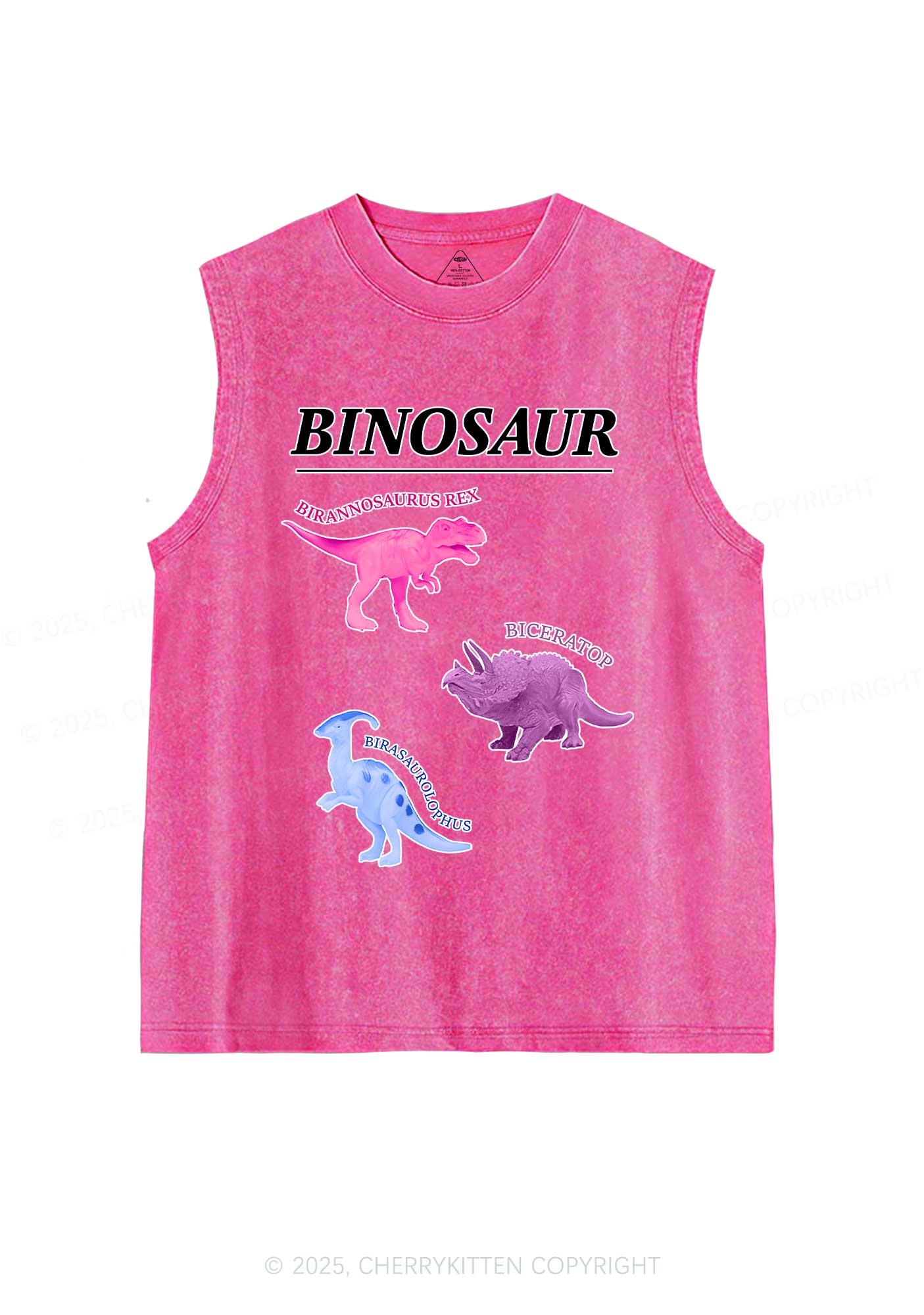Binosaur Pride Y2K Washed Muscle Tank Cherrykitten