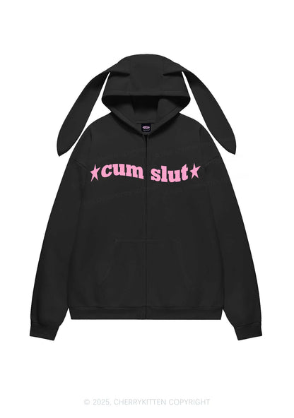 Cxmslxt Y2K Bunny Ear Zip Hoodie Cherrykitten
