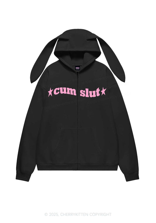Cxmslxt Y2K Bunny Ear Zip Hoodie Cherrykitten