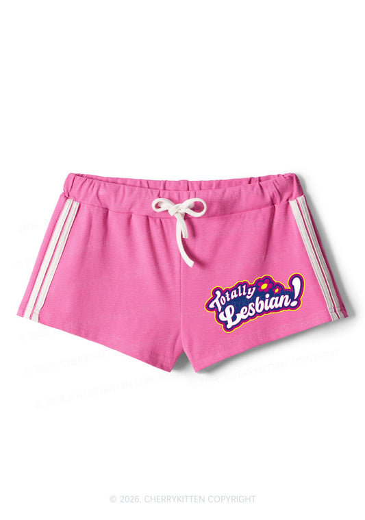 Totally Lesbian Pride Y2K Drawstring Mini Shorts Cherrykitten
