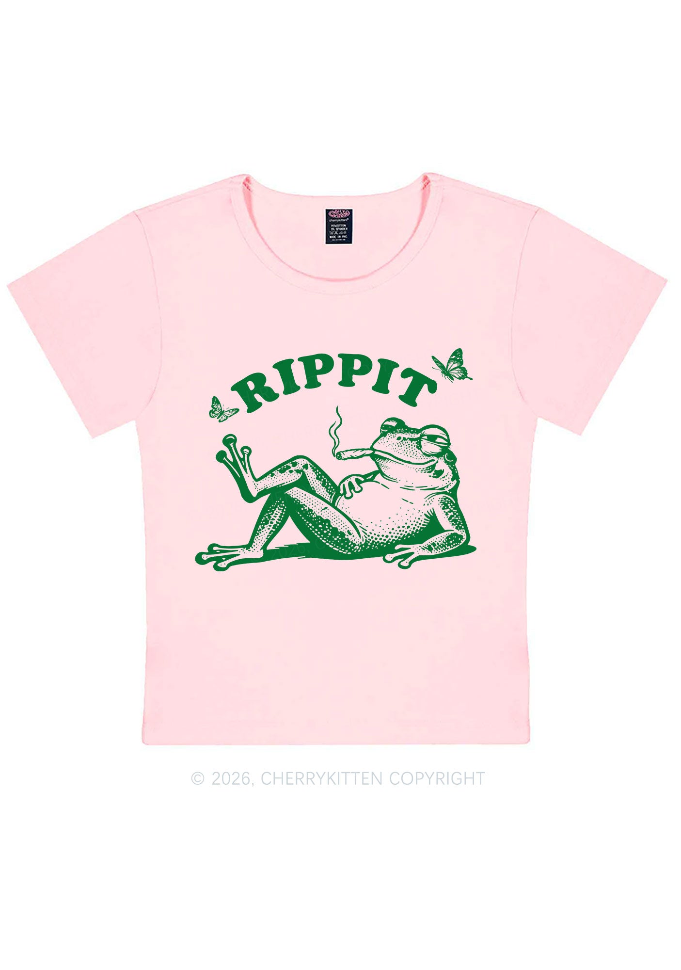 Rippit Frog Y2K Baby Tee Cherrykitten