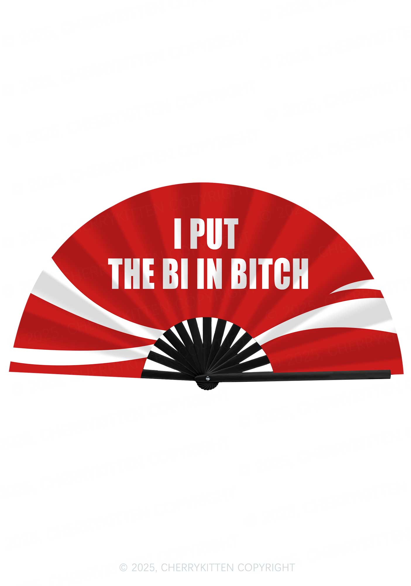 I Put The Bi In Bxxch Pride Y2K Rave Hand Fan Cherrykitten