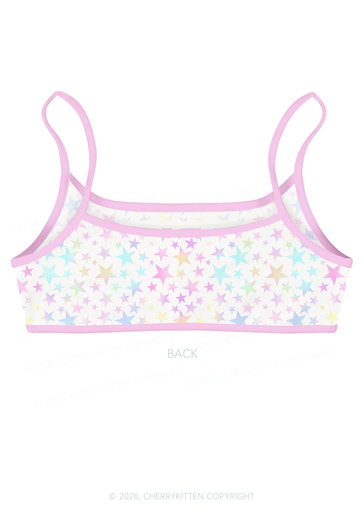 Pastel Star Alpha Male Y2K Print Super Crop Cami Cherrykitten