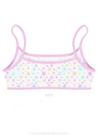 Pastel Star Alpha Male Y2K Print Super Crop Cami Cherrykitten