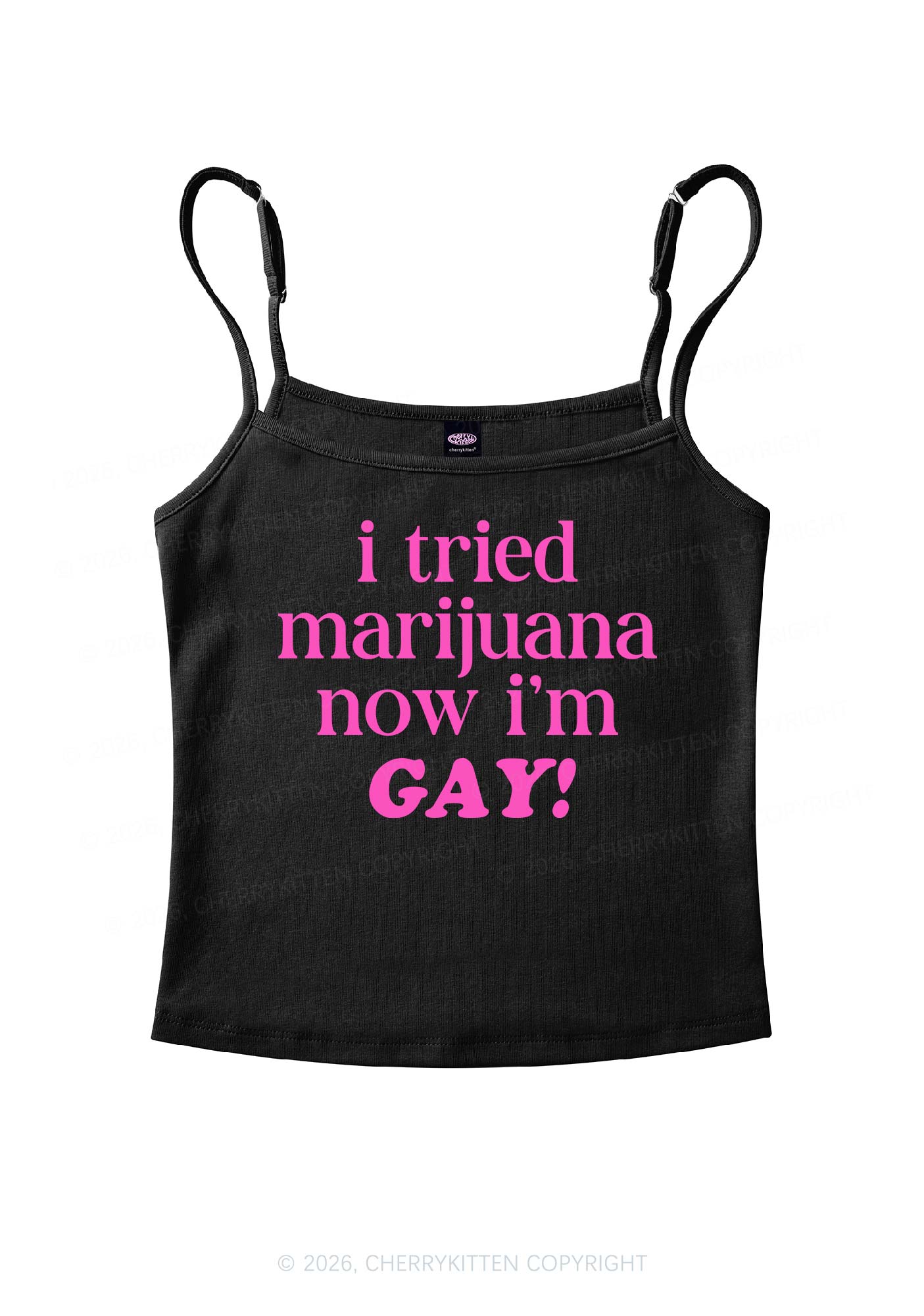 Now Im Gay Pride Y2K Spaghetti Strap Cami Cherrykitten