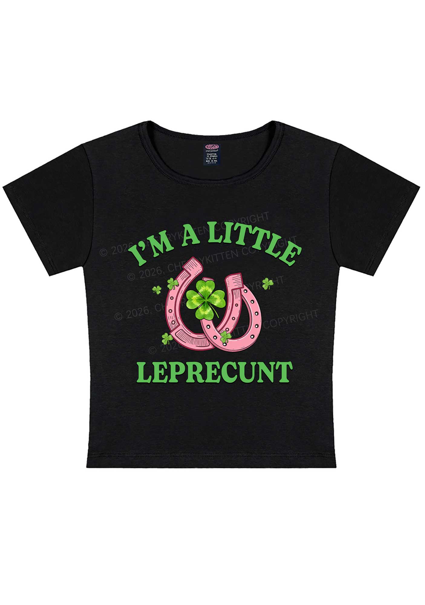 Im A Little Leprecxxt St Patricks Y2K Baby Tee Cherrykitten