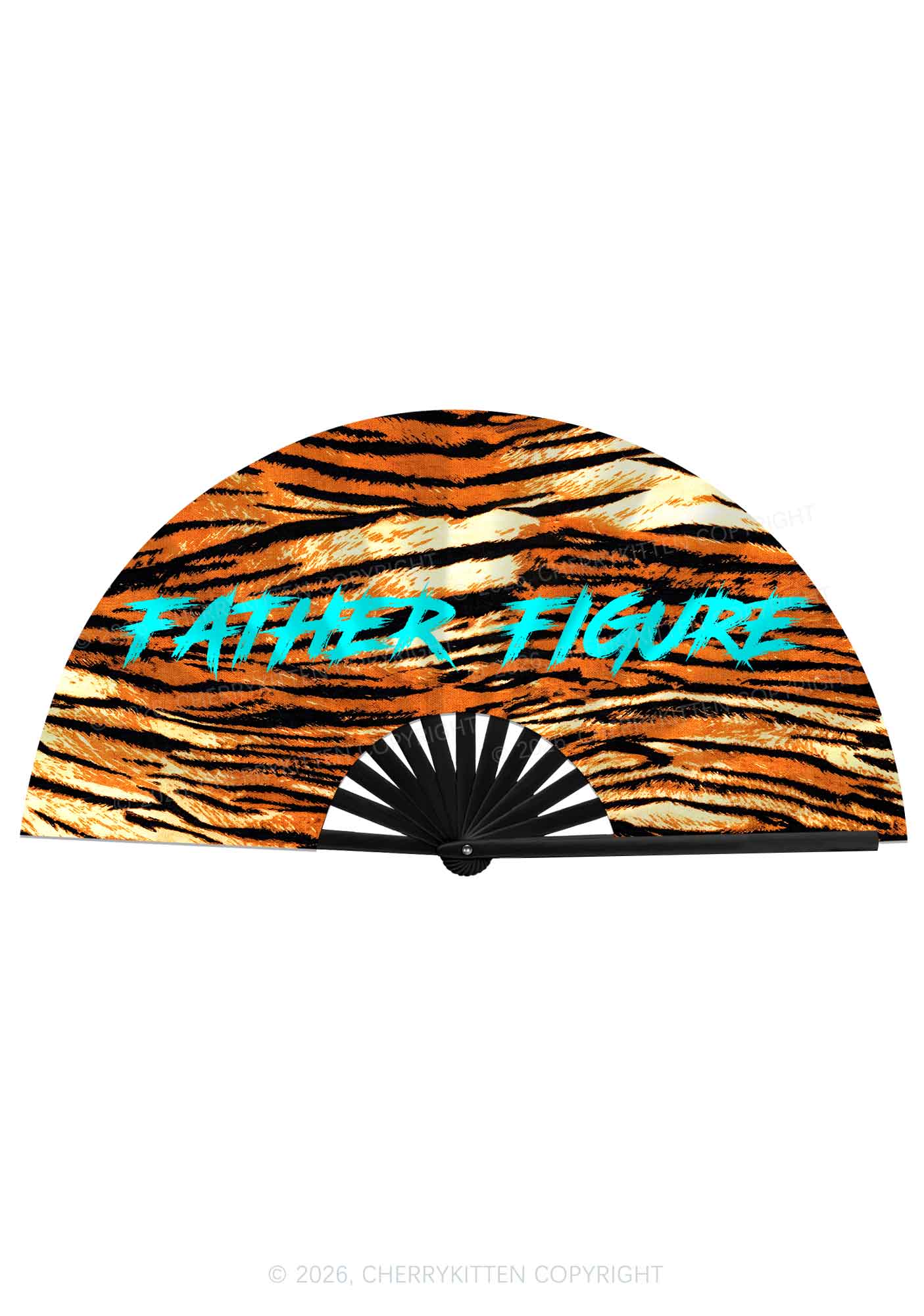 Father Figure Tiger Stripe Y2K Rave Hand Fan Cherrykitten