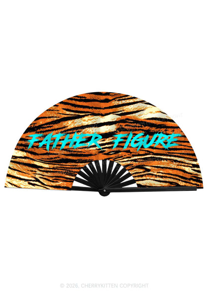 Father Figure Tiger Stripe Y2K Rave Hand Fan Cherrykitten