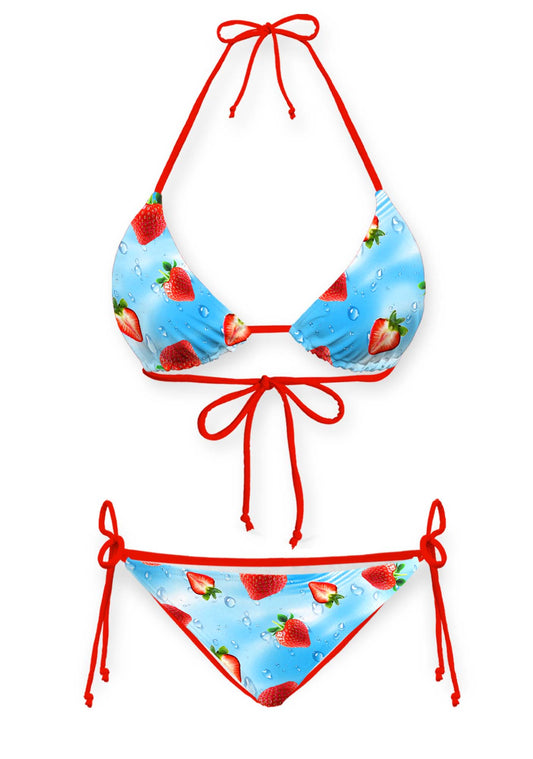 Cute Strawberry Y2K Print Bikini Set Cherrykitten