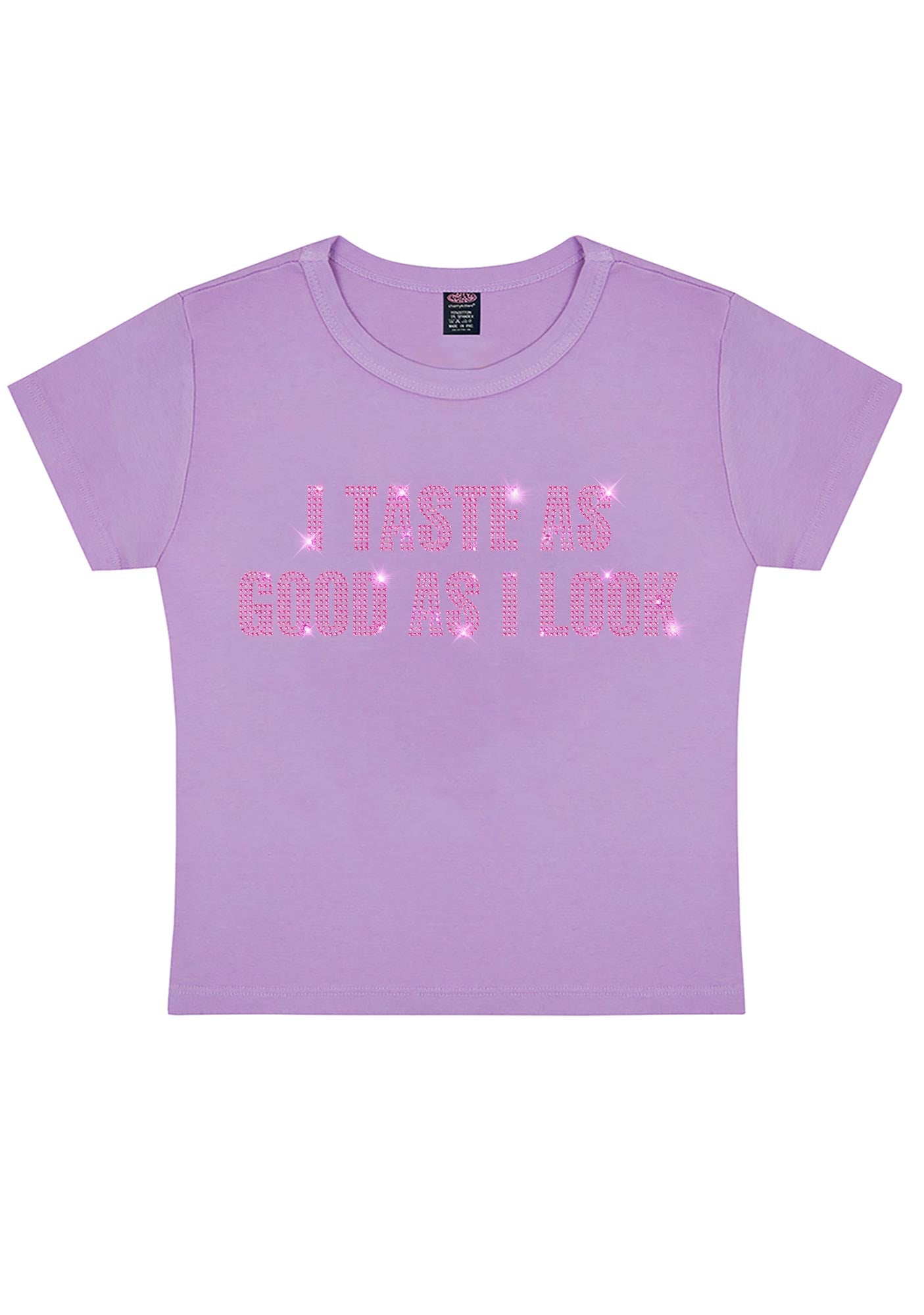Rhinestone Taste Good Y2K Baby Tee Cherrykitten