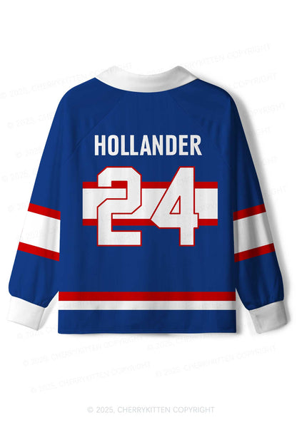Blue Hockey Match HR Y2K Long Sleeve Sport Jersey Shirts Cherrykitten