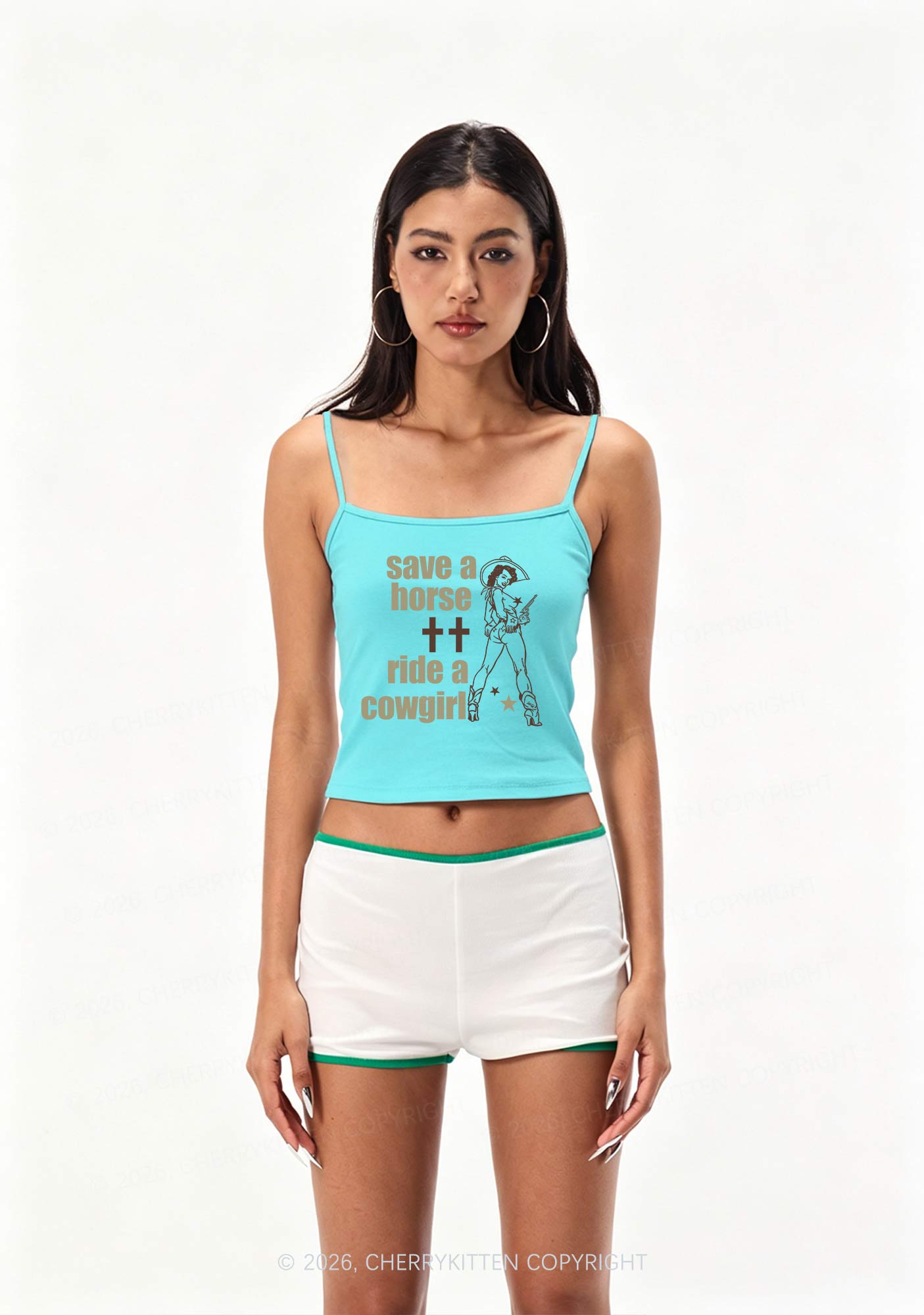 Ride Cowgirl Pride Y2K Spaghetti Strap Cami Cherrykitten