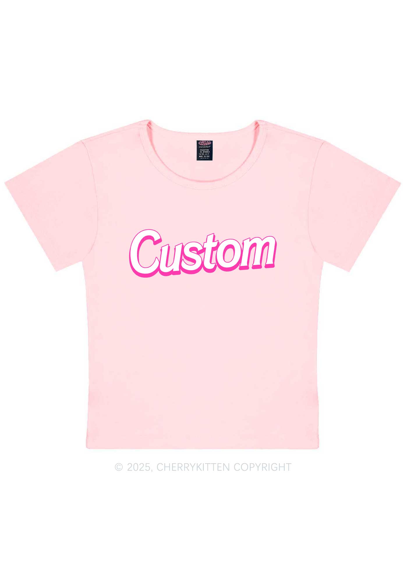 Custom Font Y2K Baby Tee Cherrykitten