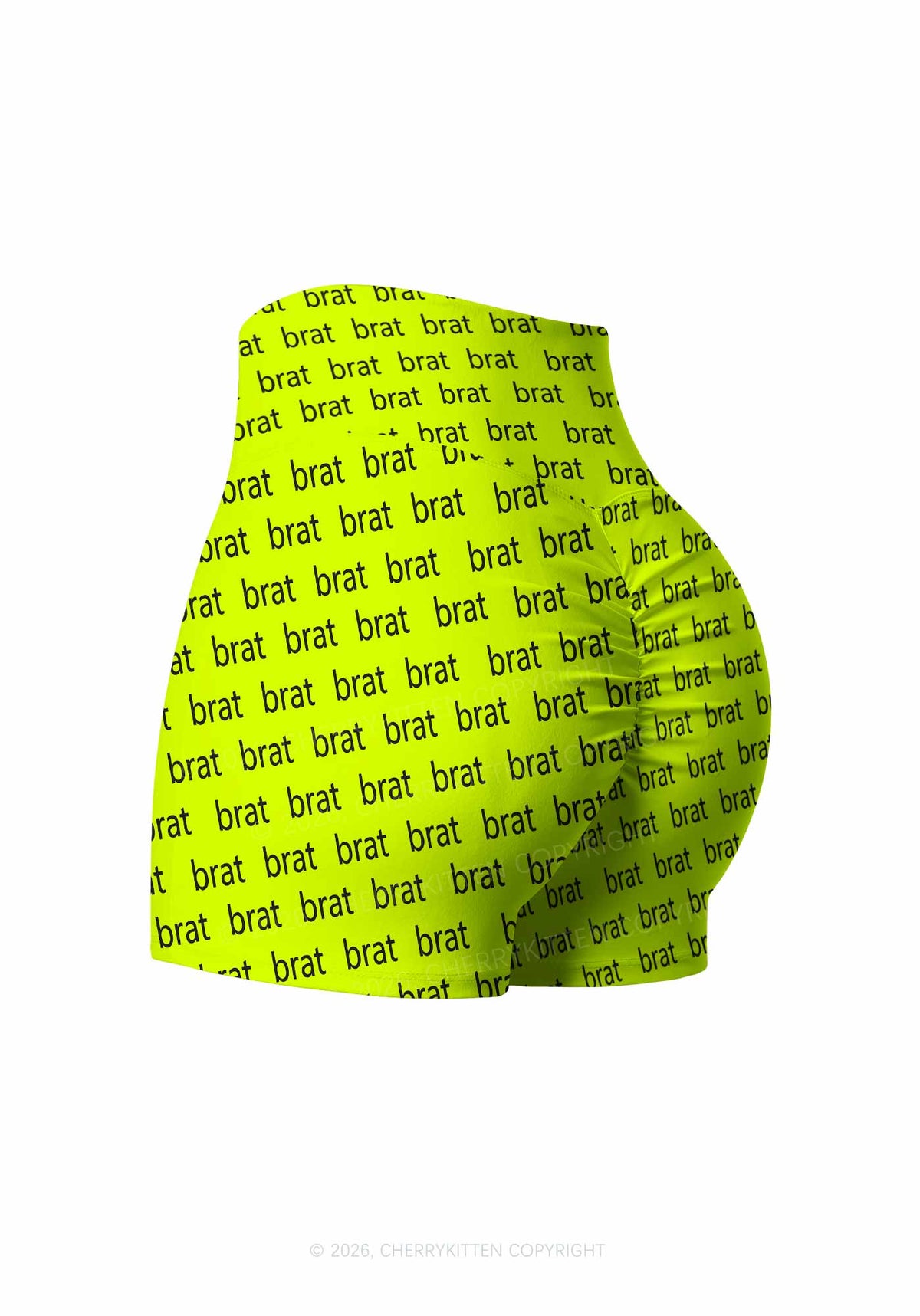 Brat Summer Y2K Print Yoga Shorts Cherrykitten