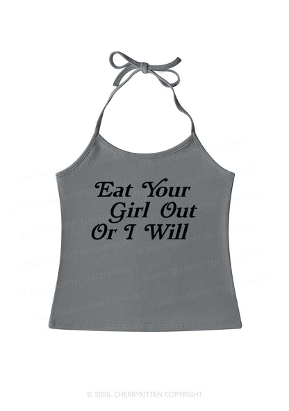 Eat Your Girl Out Y2K Halter Neck Cami Cherrykitten