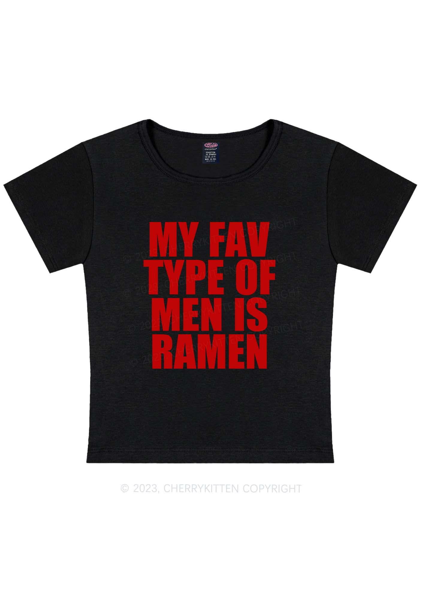 Curvy My Fav Men Type Y2K Baby Tee Cherrykitten
