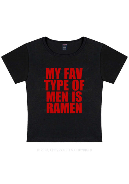 Curvy My Fav Men Type Y2K Baby Tee Cherrykitten