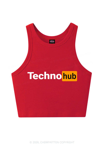 Techno Hub Y2K Crop Tank Top Cherrykitten