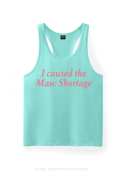 I Caused The Masc Shortage Pride Y2K Men Racerback Tank Top Cherrykitten