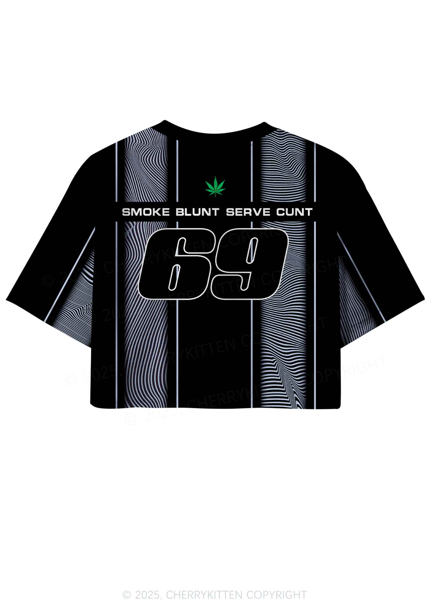 Custom Black Smoke Blunt Y2K Crop Sport Jersey Shirts Cherrykitten