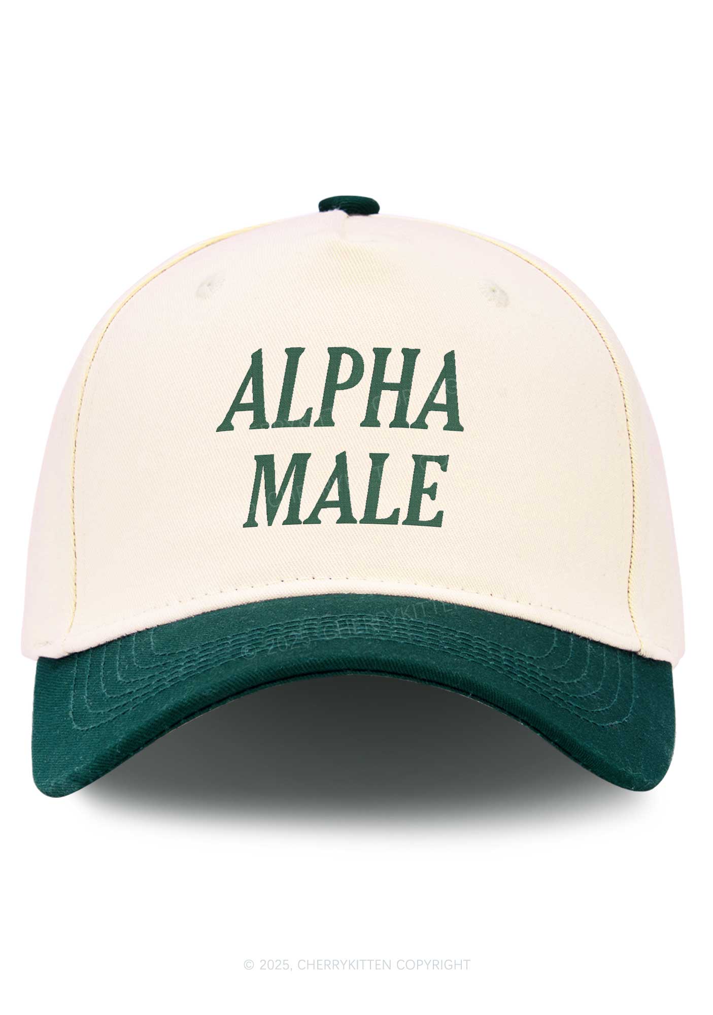 Embroidered Alpha Male Y2K Color Block Baseball Cap Cherrykitten