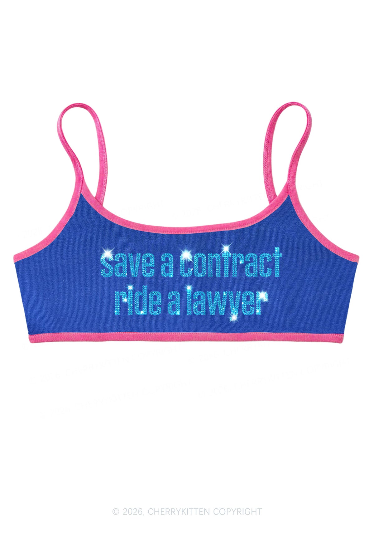 Rhinestone Ride A Lawyer Y2K Super Crop Cami Cherrykitten