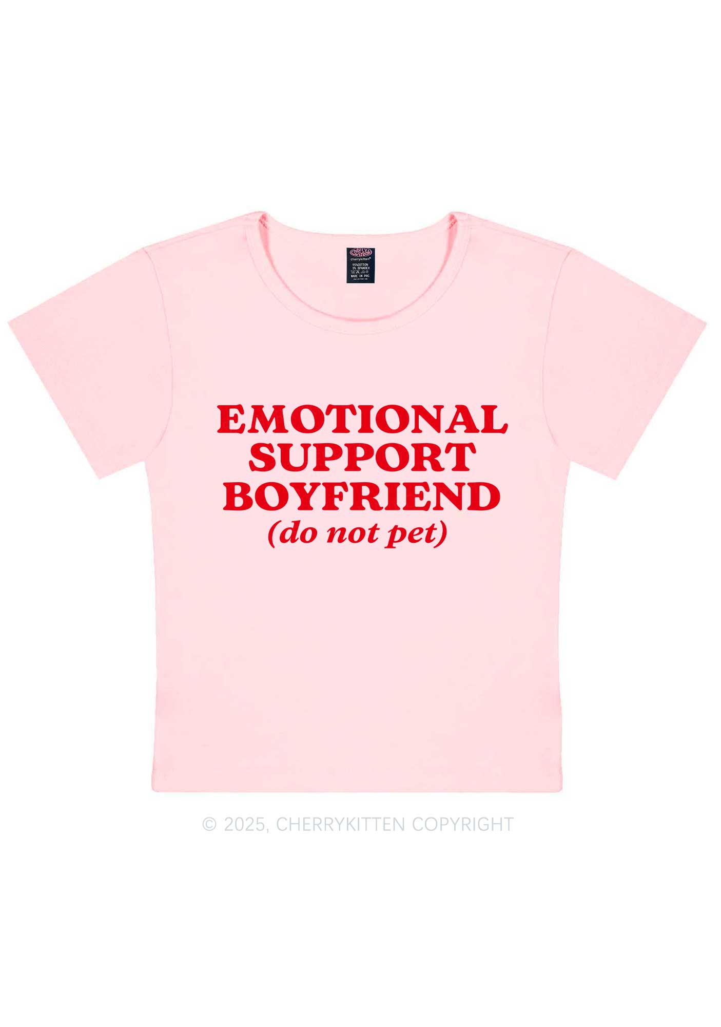 Emotional Support Boyfriend Valentine's Day Y2K Baby Tee Cherrykitten