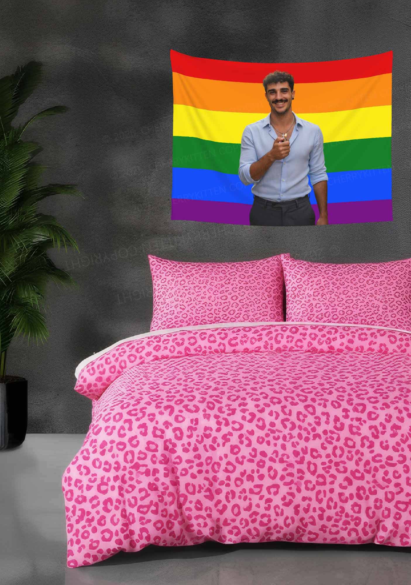 Custom Photo Pride Rainbow Flag Y2K Tapestry Cherrykitten