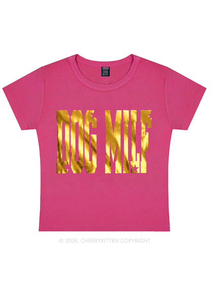 Dog Mxxf Silver Foil Printed Y2K Baby Tee Cherrykitten