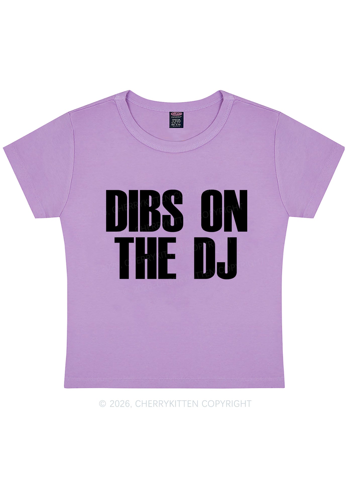 Dibs On The DJ Y2K Baby Tee Cherrykitten