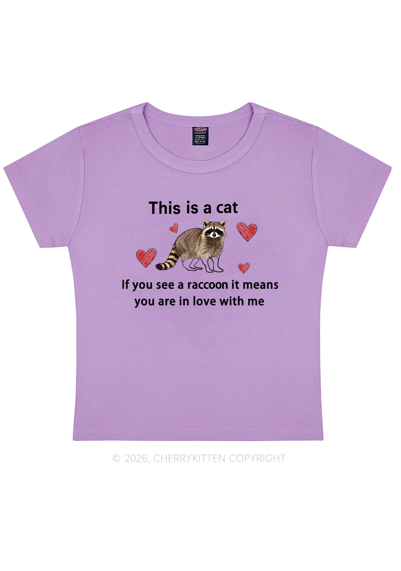 If You See A Raccoon Y2K Baby Tee Cherrykitten