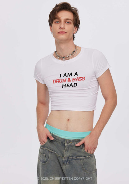 Drum Bass Head Y2K Baby Tee Cherrykitten