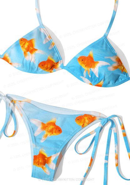 Goldfish Y2K Print Bikini Set Cherrykitten