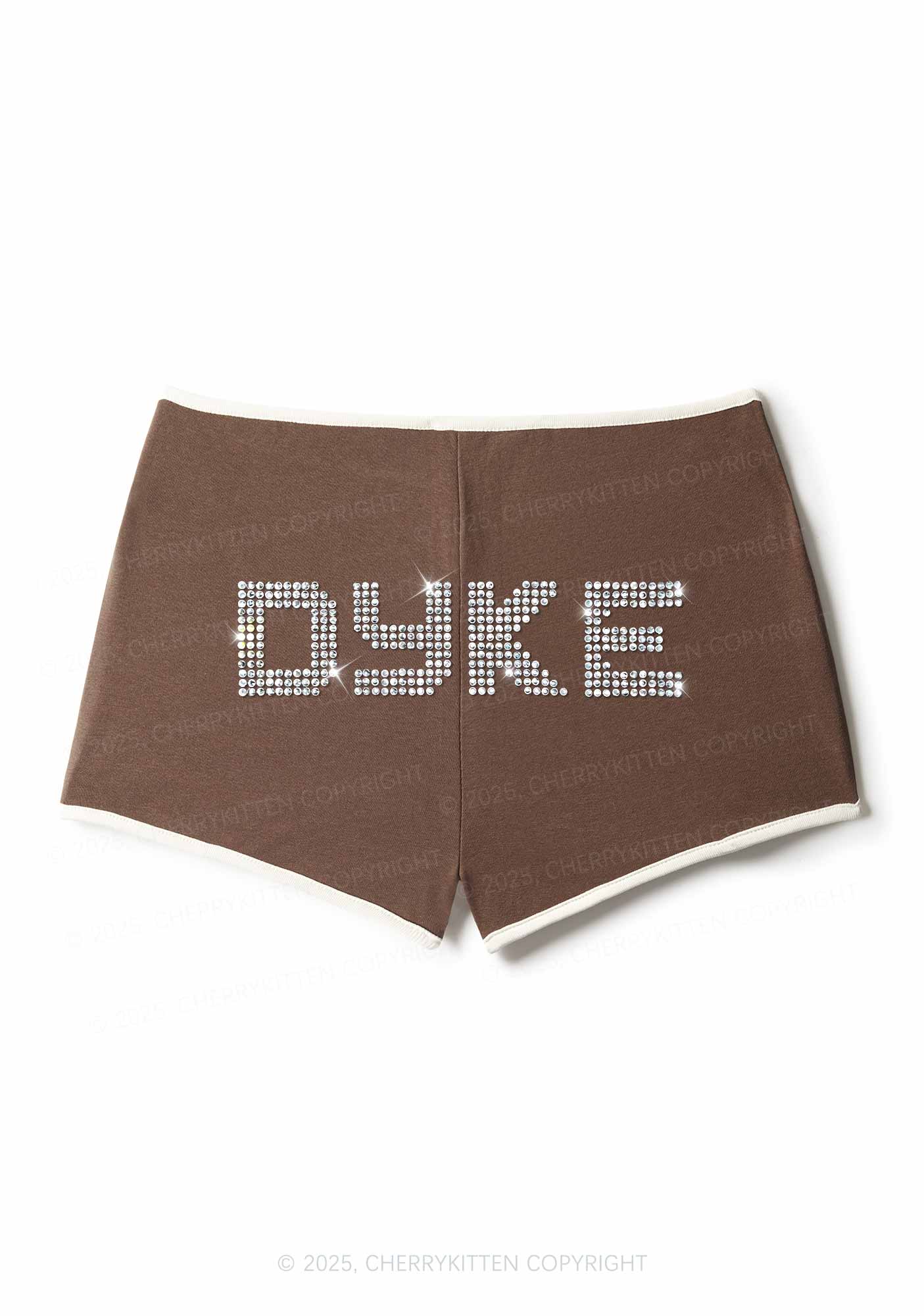 Rhinestone Dyke Pride Y2K Booty Shorts Cherrykitten