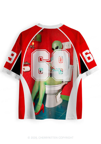 Halloween Alien On Toilet Y2K Sport Jersey Shirts Cherrykitten