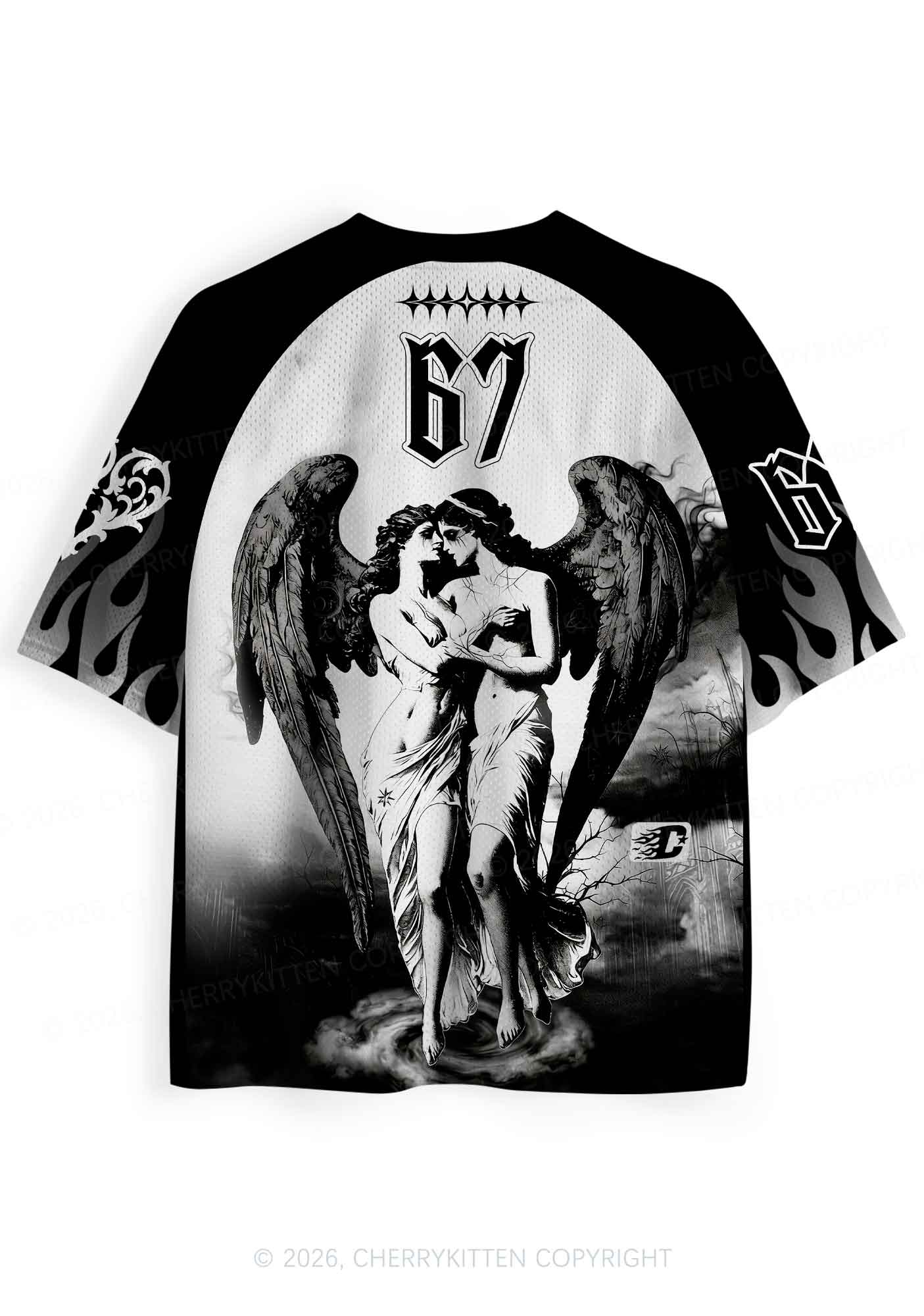 Halloween Black Angels Y2K Sport Jersey Shirts Cherrykitten