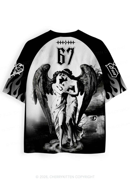 Halloween Black Angels Y2K Sport Jersey Shirts Cherrykitten