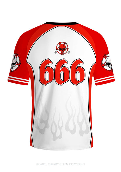 Halloween Satan Loves You Heart Y2K Football Jersey Shirts Cherrykitten