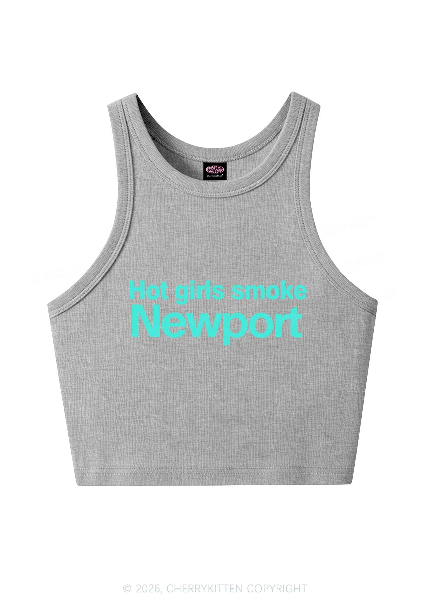 Hot Girls Smoke Y2K Crop Tank Top Cherrykitten