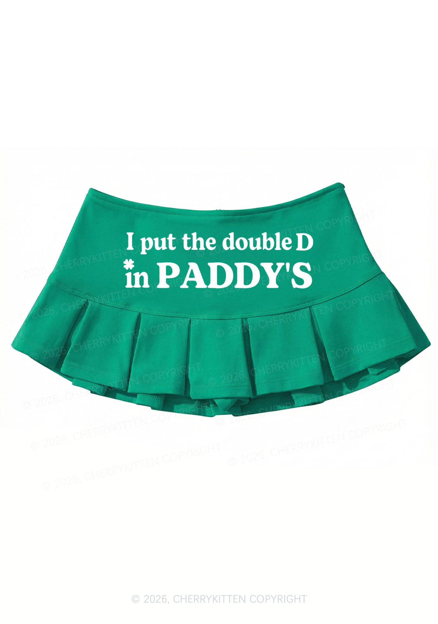 Put Double D In Paddys St Patricks Y2K Mini Pleated Skirts Cherrykitten