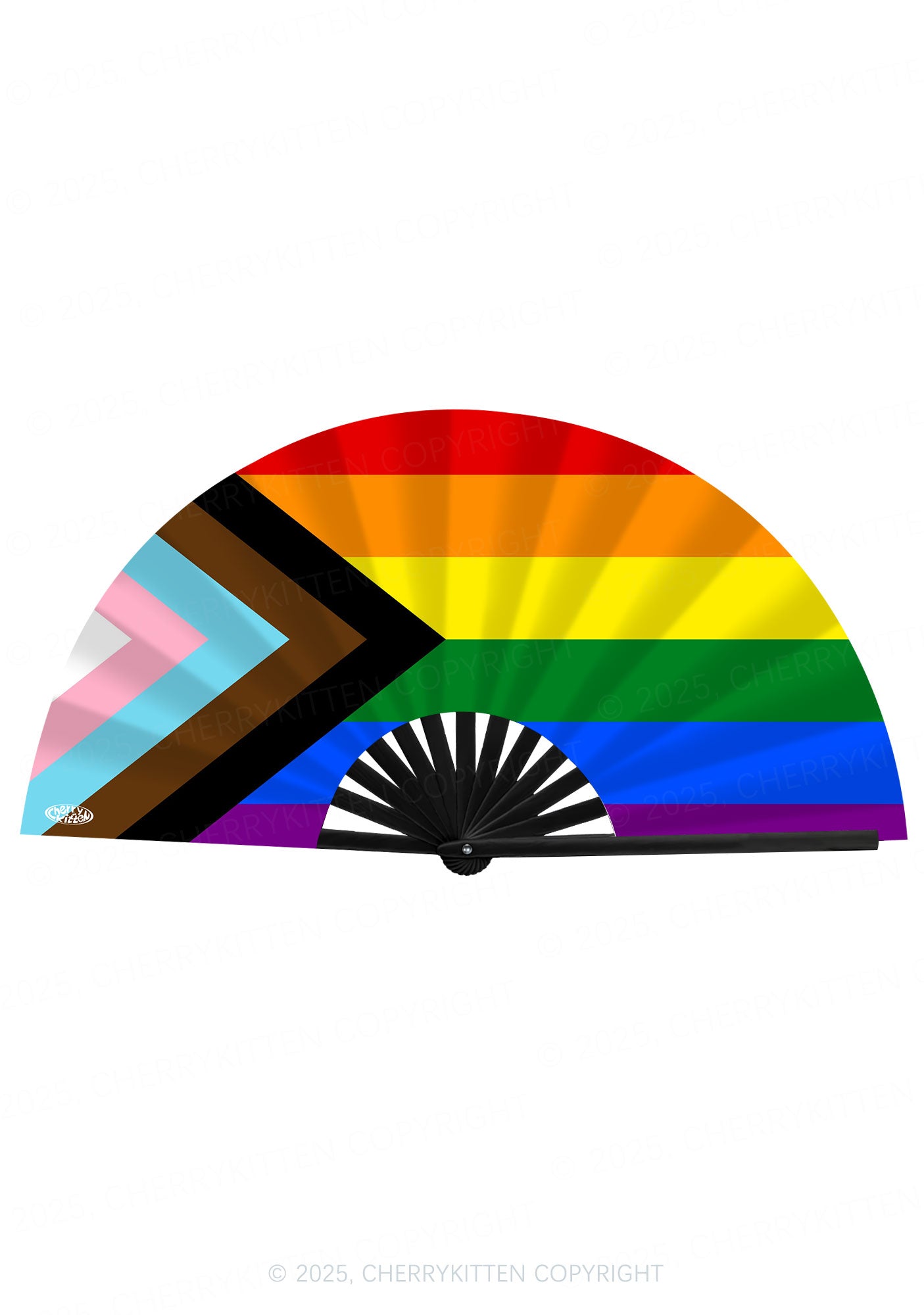 Progress Pride Y2K Rave Hand Fan Cherrykitten