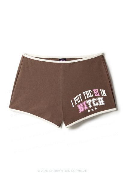 I Put The Bi In Bxxch Pride Y2K Booty Shorts Cherrykitten