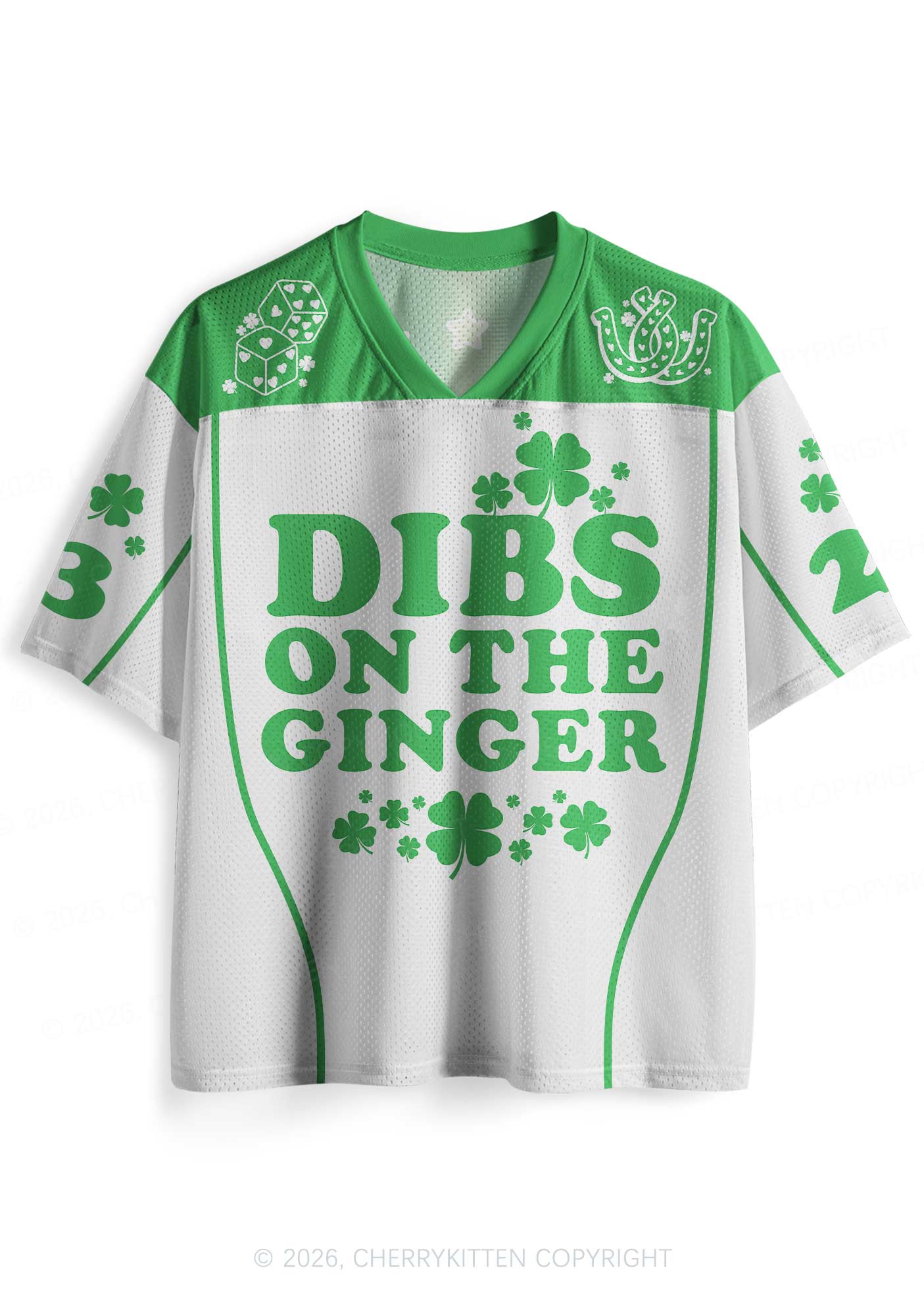 Custom White Dibs On The Ginger St Patricks Y2K Sport Jersey Shirts Cherrykitten